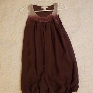 Ombre sequin bubble hem top